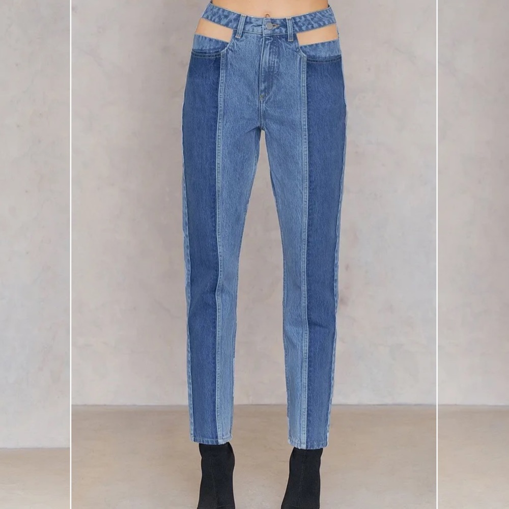 NA-KD cutout panel jeans
